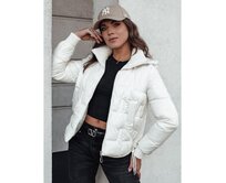 Dámská zimní bunda FASHWARM krátká prošívaná s kapucí bílá Bílá, XL