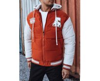 Pánská zimní bunda s kapucí červená Červená, XL/52