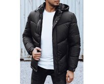 Pánská zimní bunda s odepínací kapucí černá Černá, 3XL/56