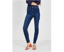 Tmavě modré dámské skinny fit džíny Modrá, 36