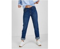 Modré dámské straight mid waist džíny Modrá, 36