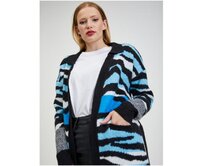 Modro-černý dámský vzorovaný kardigan Modrá, S