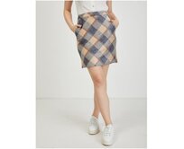 Béžovo-šedá dámská károvaná sukně Šedá, 38