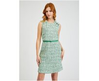 Zelené dámské vzorované šaty s páskem Zelená, 38