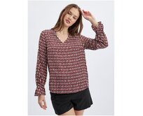 Bílo-červená dámská vzorovaná halenka Červená, 38