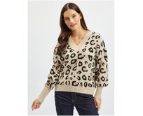 Béžový dámský vzorovaný svetr Béžová, L