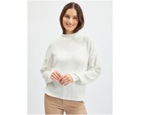 Bílý dámský vzorovaný svetr Bílá, L