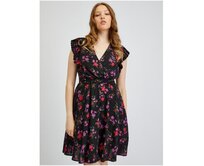 Černé dámské květované šaty Černá, 38