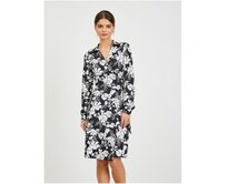 Bílo-černé dámské květované šaty Černá, S