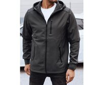 Pánská přechodná softshellová bunda s kapucí LOTA tmavě šedá Břidlicová, XXL