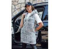 Dámská kožešinová vesta ASHTON šedá Světle šedá, XL