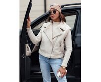 Dámská semišová vesta s ovčí kůží WOOLZIP bílá Bílá, M