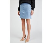 Světle modrá dámská sukně v semišové úpravě Světle modrá, 38