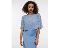 Světle modrá dámská květovaná halenka Světle modrá, 38