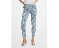 Modré dámské vzorované slim fit džíny Modrá, 34