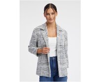 Modro-krémové dámské tvídové sako Modrá, 38