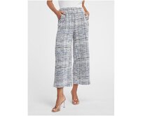 Modro-krémové dámské tvídové culottes Modrá, 38