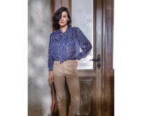 Modrá dámská vzorovaná halenka Modrá, 38