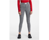 Bílo-černé dámské vzorované kalhoty Černá, 36