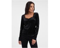 Černý dámský sametový top Černá, S