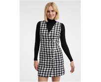 Bílo-černé dámské kostkované šaty Bílá, 36