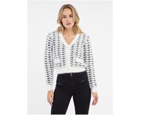 Černo-bílý dámský vzorovaný kardigan Černá, M