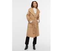 Béžový dámský kabát s příměsí vlny Béžová, L