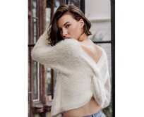 Krémový dámský svetr Krémová, L