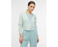 Mentolový dámský kardigan s příměsí vlny Světle zelená, M