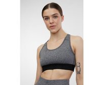 Šedá dámská žíhaná sportovní podprsenka Šedá, S