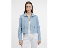 Modrá dámská bunda v semišové úpravě Světle modrá, 40