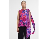 Fialový dámský květinový top Fialová, 38