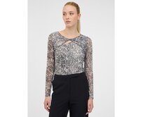 Černé dámské vzorované tričko s dlouhým rukávem Černá, L