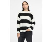 Černý pruhovaný dámský svetr Černá, M