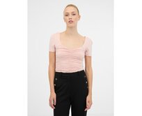 Světle růžové dámské tričko s krátkým rukávem Růžová, M