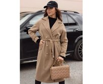 Dámský oversize kabát CAMELLYN dlouhý camellia Karamelová, Univerzální