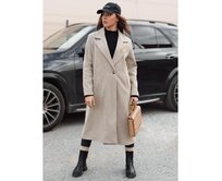 Dámský oversize kabát MANTOVA dlouhý světle hnědý Karamelová, Univerzální