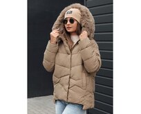 Dámská zimní bunda FIXMIX prošívaná s kapucí béžová Béžová, S