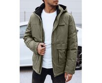 Pánská zimní bunda s odepínací kapucí černá Zelená, M