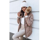Dámská prošívaná zimní bunda SOLARIS cappuccino Karamelová, S