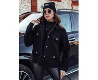 Dámský oversize kabát CLASSIVO krátký černý Černá, Univerzální
