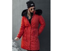 Dámská zimní parka TRENDNEL oboustranná s kapucí červená Červená, S