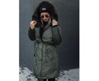 Dámská zimní bunda TRENDNEL oboustranná s kapucí zelená Zelená, L