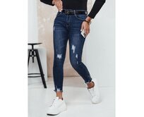 Dámské džínové kalhoty ZIPDETAIL push up modré Modrá, s28