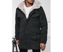 Pánská zimní bunda parka s kapucí zelená Zelená, M/48