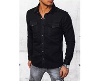 Pánská košile džínová U71 černá Černá, XXL