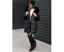 Dámská zimní bunda FROSTYFIT prošívaná s kapucí černá Černá, S