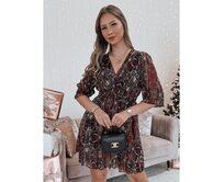 Šaty one size VELVETIA vínové Kaštanová, Univerzální