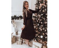 Miidi šaty one size CLASSIA tmavě hnědá Karamelová, Univerzální
