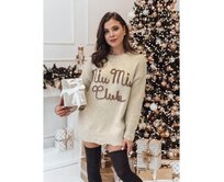 Dámský svetr one size MIU s proužkem béžový Béžová, Univerzální